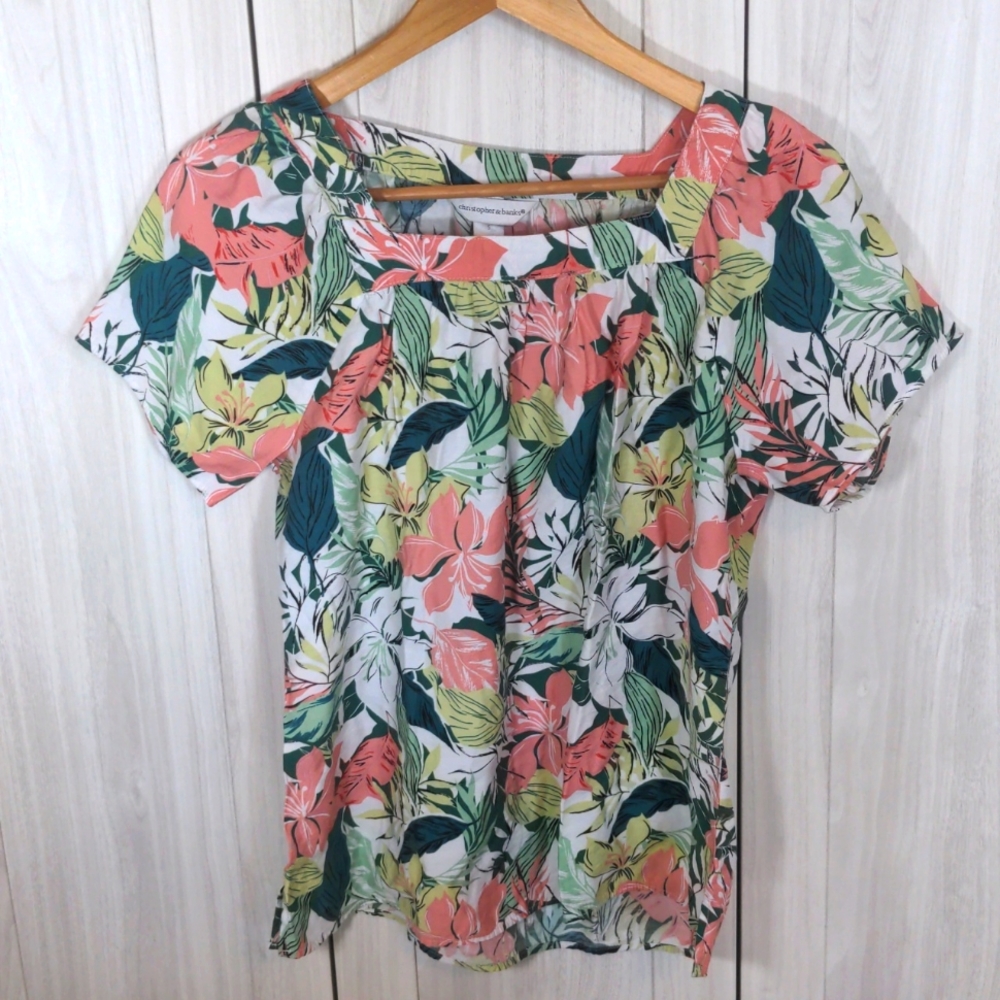 Floral Square-Neck Shirt